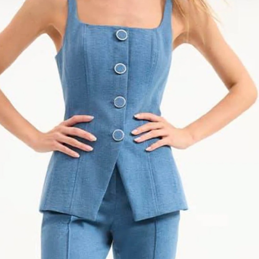 Caroline Constas Denim-Blue Tailored